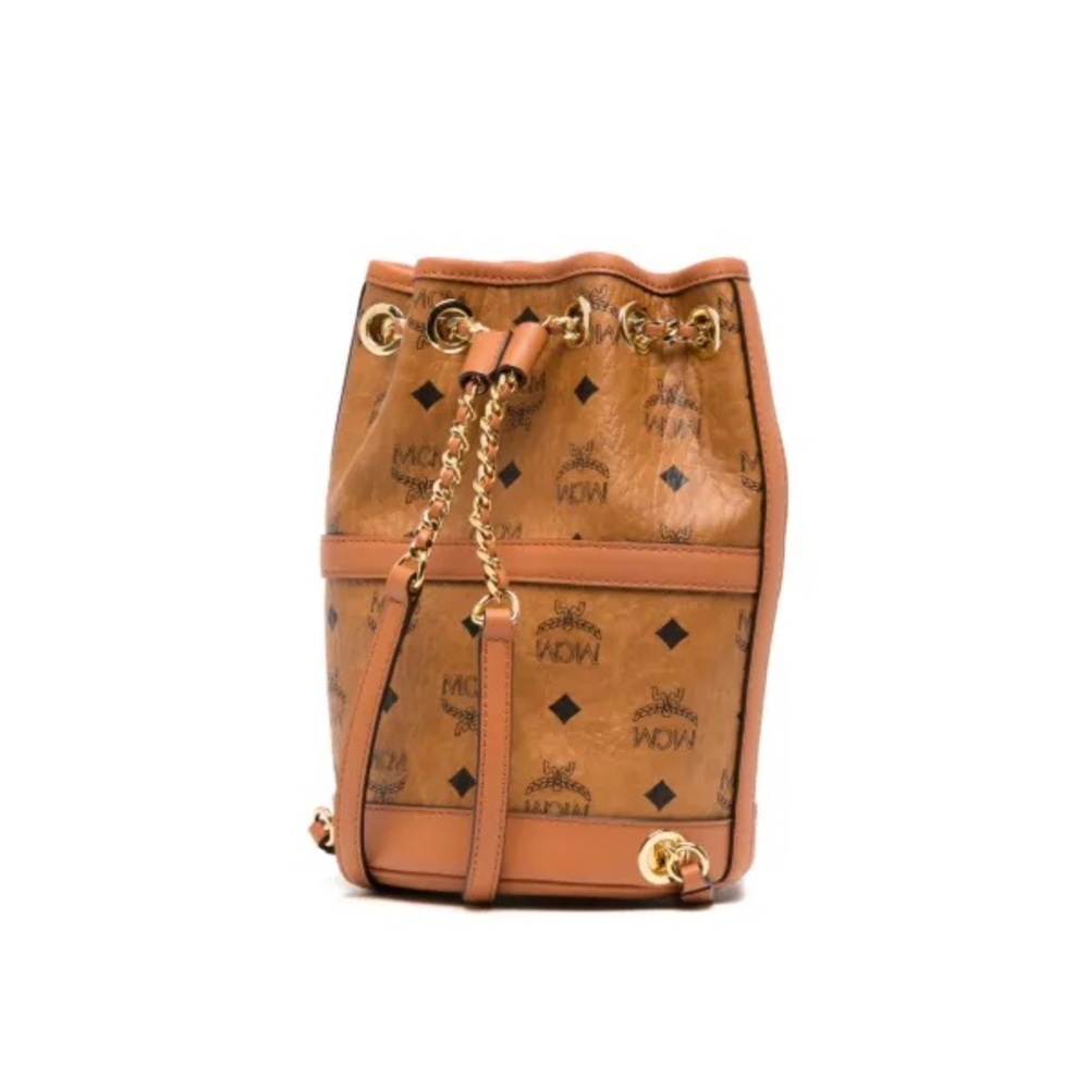 MCM Tan Backpack with Gold Details Authentic